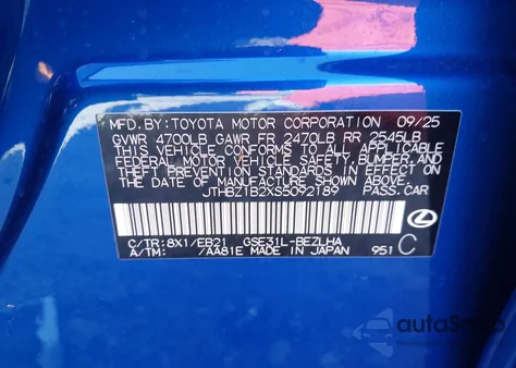 2025 Lexus Is 350 F Sport Design из США, поврежденный, VIN JTHBZ1B2XS5092189